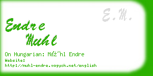 endre muhl business card